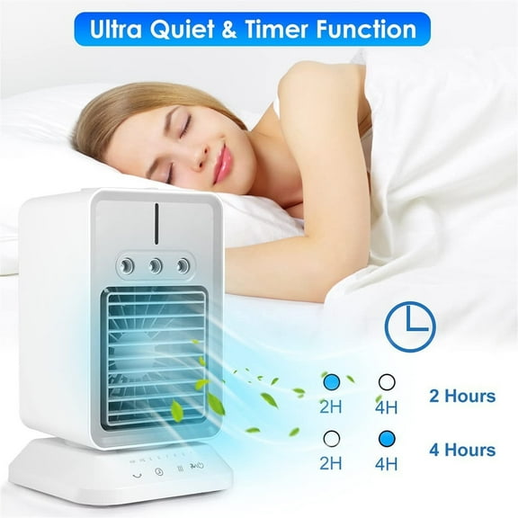 Kiplyki Evaporative Air Cooler, 3 IN 1 Personal Evaporative Cooler, 2Speed Cool Fan & Portable Humidifier USB Charger For Room Office Bedroom Camping