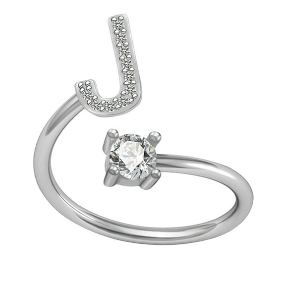 Kiplyki Exquisite Fashion 26 English Alphabet Style Ring Letter Fashion Copper Ring