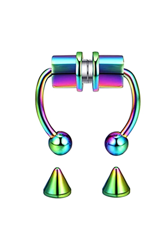 Fake Nose Ring Faux Nose Ring Fake Nose Ring Hoop Fake Nose Ring Stud Fake Nose Piercing for Women Men, 316L Stainless Steel