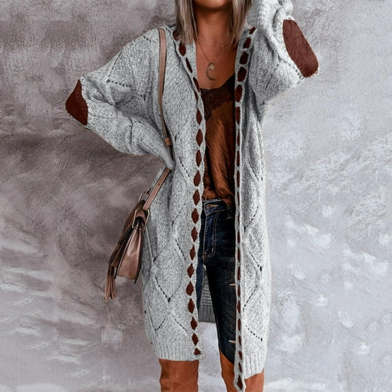 Kiplyki Fall Fashion Women Long Sleeve Casual Long Cardigan Coat Sweater Outerwear
