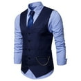 thumbnail image 1 of Kiplyki Fall Feeling Clothes Trends Men Vest V-Neck Sleeveless Single-breasted Jacket Business Waistcoat, 1 of 5
