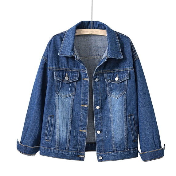 Kiplyki Fall Feeling Clothes Trends Spring and Warm Long Sleeve Denim Jacket Outerwear