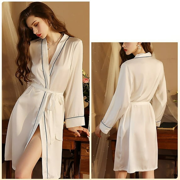 Kiplyki Fall Home Trends Women's Pajama Clothing Spring and Like Pajamas Cardigan Hotel Pajamas Bathrobe Home Clothes Nightgown