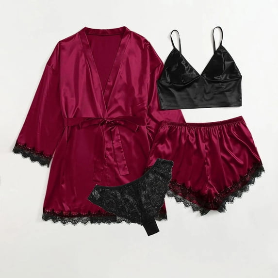 Kiplyki Fall Home Trends Women's Pajama Fashion Sleepwear Lingerie Temptation Underwear Lace Nightdress