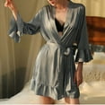 thumbnail image 1 of Kiplyki Fall Home Trends Women's Pajama Solid Color Nightgown Pajamas Cardigan Robe Nightgown, 1 of 5