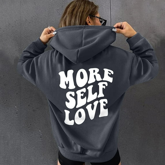 Kiplyki Fall Hoodies for Women Loose Sweatshirts Drawstring Back Graphic Shirts Pullover Long Sleeve Tops