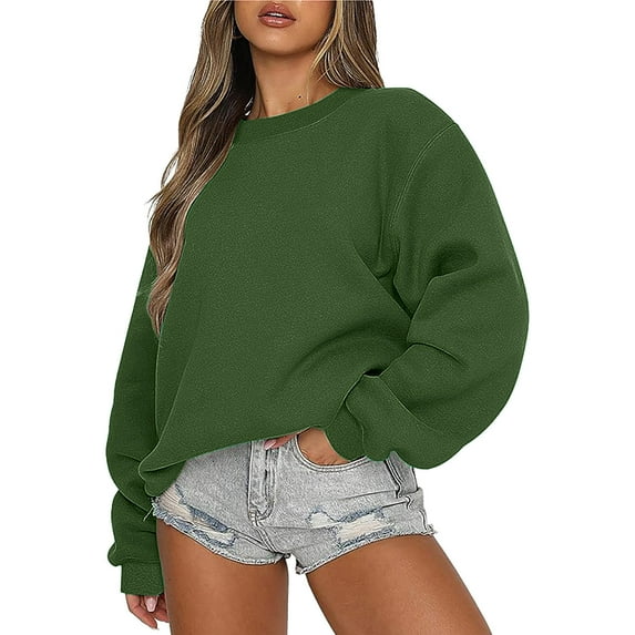 Kiplyki Fall Sweatshirt for Women Long Sleeve Round Neck Ladies Loose Sweatshirt Tops Blouse
