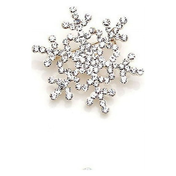 Kiplyki Fashion Brooch Pin Crystal Rhinestone Large Snowflake Winter snow Theme