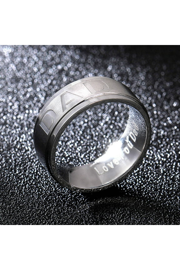 Fashion Letter DAD Ring Men's Titanium Steel Ring Jewelry Ring 1pc