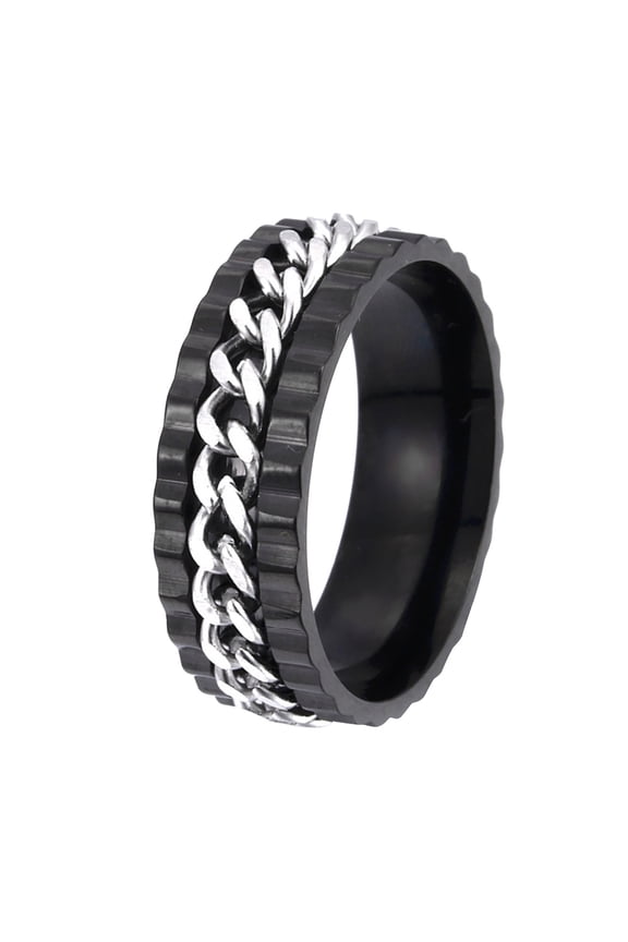 Kiplyki Fashion Stainless Steel Ring External Band Rotating Ring Wonderful Gift