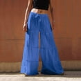 thumbnail image 1 of Kiplyki Fashion Women Loose Solid Color Casual Wide Leg Pants Linen Trousers, 1 of 8