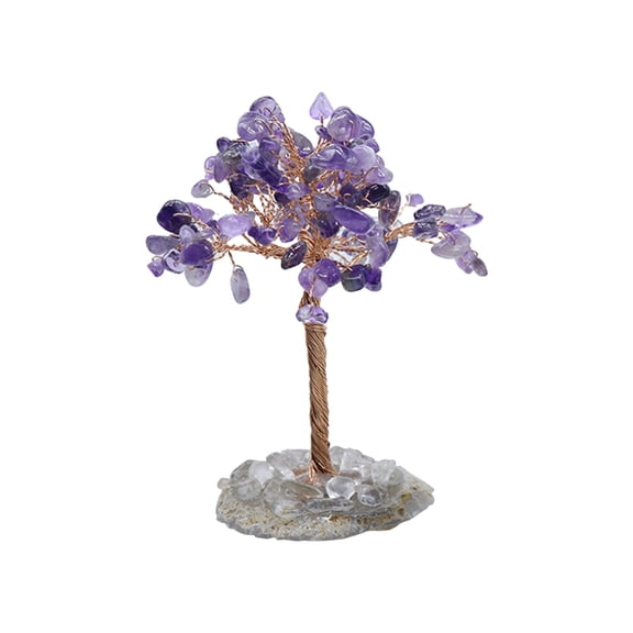Kiplyki Father's Day Natural Quartz Crystal Money Tree Natural Healing Crystal Gemstone Bonsai Tree