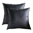 thumbnail image 1 of Faux Leather Throw Pillow Covers Set of 2, Thick Cognac Modern Solid Decorative Pillow Covers for Bedroom Living Room. Cushion Cases for Couch Bed Sofa,18"x18", 1 of 7