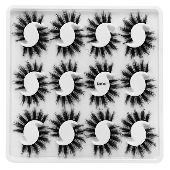 Kiplyki Flash 12Pairs Natural Long Thick Black False Eyelashes Charming Eye Lashes Makeup