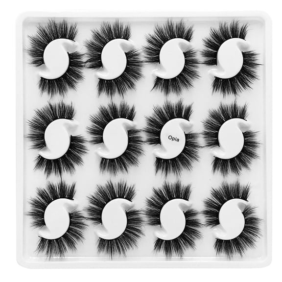 Kiplyki Flash 12Pairs Natural Long Thick Black False Eyelashes Charming Eye Lashes Makeup