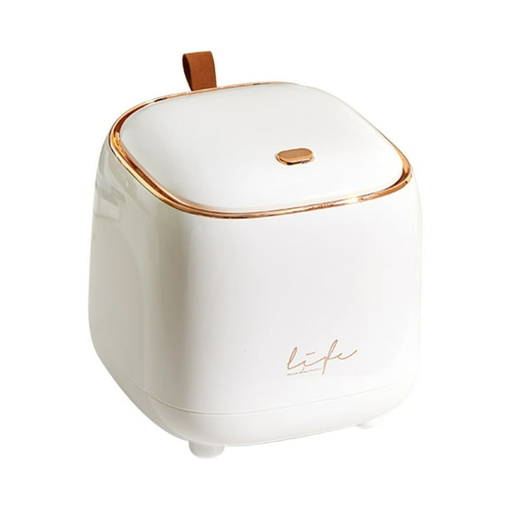 Kiplyki Flash Mini Trash Can With Lid - Removable Small Garbage Can,Plastic Trash Bin, Counter Top Wastebasket, Counter Garbage Lint Bin For Bathroom,Office,Kitchen,Desk,Coff