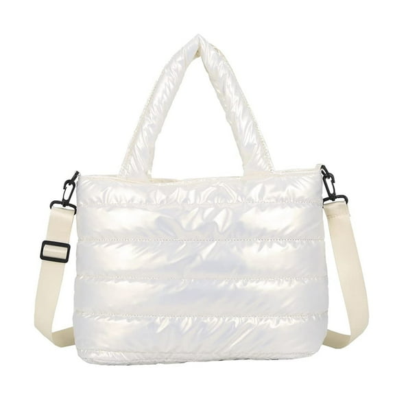 Kiplyki Flash Women's Tote Bag Large Shoulder Bag,Tote Padded Winter Handbag Space Tote Bag Feather Shoulder Bag Shopping