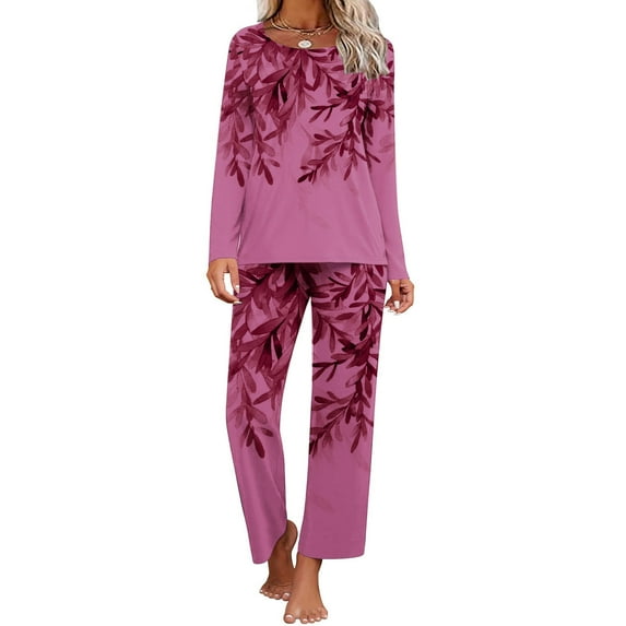 Kiplyki Flash Womens Sleepshirts Printing Round Neck Short Sleeve Sleepshirt and Pants Sets Loungewear Pajamas With Pockets