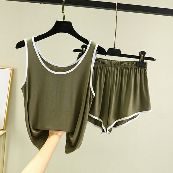 Kiplyki Flash Womens Sleepshirts Summer Short Sleeve Shorts Suit Home Clothes Two-piece Set
