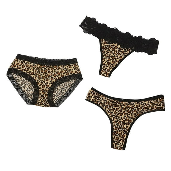 Kiplyki Flash Womens Underwear Leopard Print Translucent Sheer Lace Tank Lace Underpant