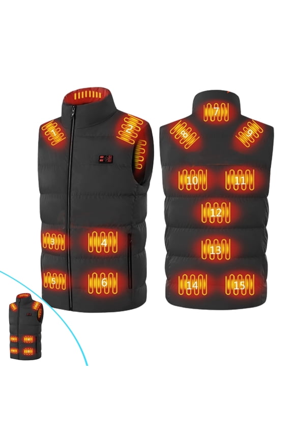 Flash Heated Waistcoat for Men Women Unisex Winter Hooded Heated Outerwear for Men Women Lightweight USB Electric Heated Clothing Waistcoat With 3 Heating Level