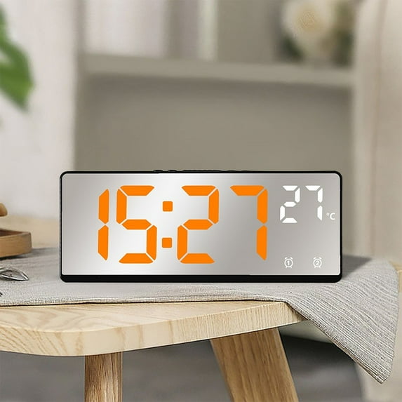 Kiplyki Flash Multifunctional Clock Living Room Wall Clock Home Decoration Digital Electronic Clock Silent Clock Temperature and Humidity Color Screen Clock