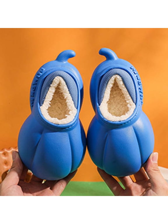Flash Shoes for Kids Boys Girls Slip-on Plush Warm Home Slippers Comfortable Thick Bottom Cute Slippers