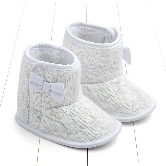 Kiplyki Flash Shoes for Kids Girls Cute Bowknot Boots Soft Winter Warm Shoes