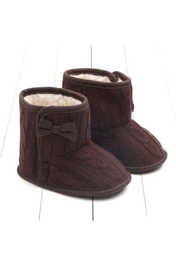 Flash Shoes for Kids Girls Cute Bowknot Boots Soft Winter Warm Shoes