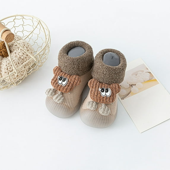 Kiplyki Flash Shoes for Kids Soft Bottom Autumn and Winter Non-slip Children Plus Velvet Thick Warm Floor Shoes