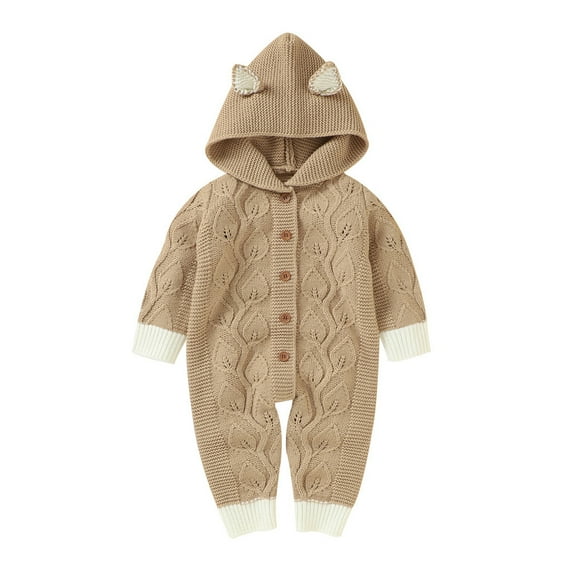 Kiplyki Flash Toddler Pants Newborn Girls Boys Winter Warm Knit Outwear Sweater Hooded Romper Jumpsuit