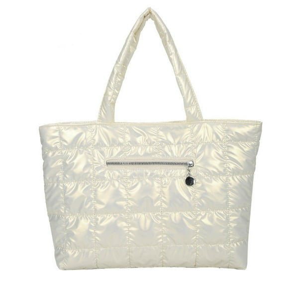 Kiplyki Flash Women's Tote Bag Large Shoulder Bag,Tote Padded Winter Handbag Space Tote Bag Feather Shoulder Bag Shopping