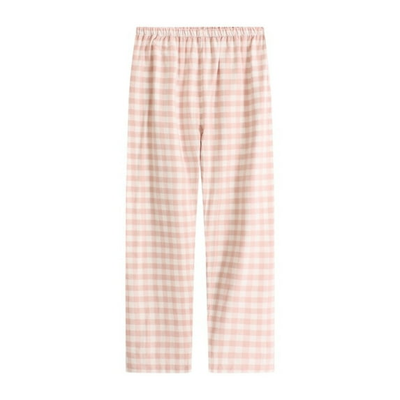 Kiplyki Flash Womens Sleepshirts Casual Brushed Homewear Pants Nightwear Long Plaid Pajamas Trousers