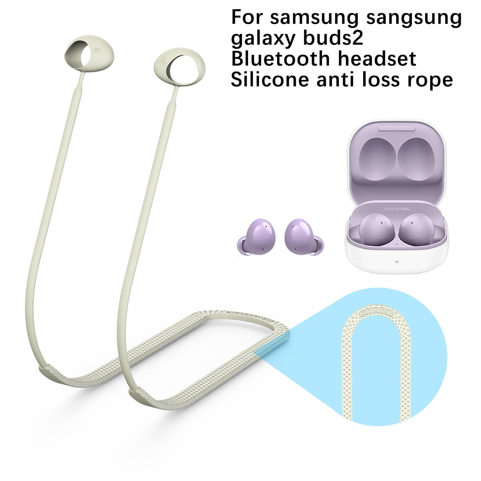 Kiplyki For Samsung Sangsung Glaxy Buds 2 Bluetooth Headphones Silicone Anti Lost Cord Hanging Neck Strap Walmart