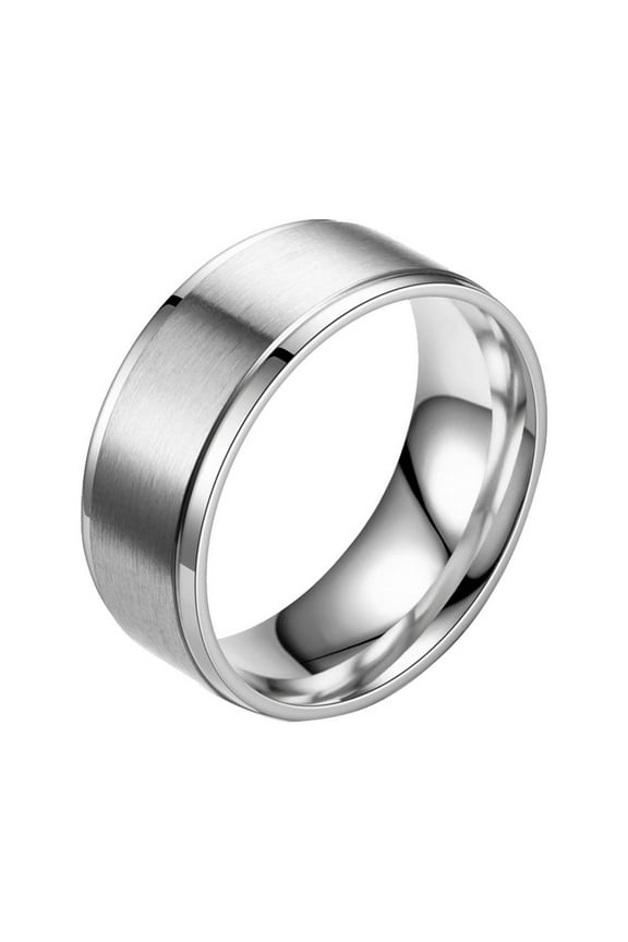 Kiplyki Frosted Surface Anti-Scratch Not Fading Stainless Steel Couple Titanium Steel Ring