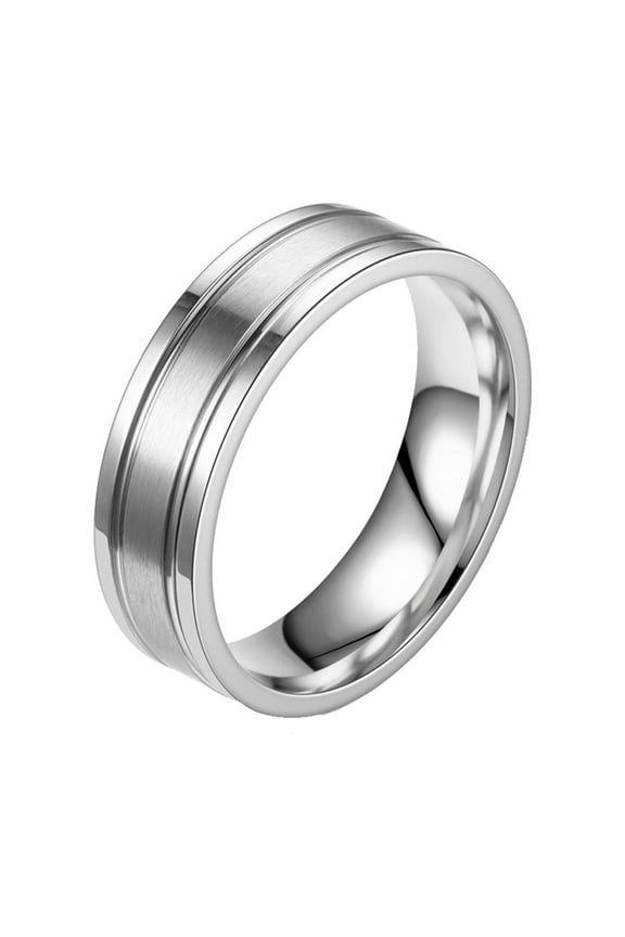 Kiplyki Frosted Surface Anti-Scratch Not Fading Stainless Steel Couple Titanium Steel Ring