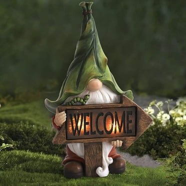 Kiplyki Garden Dwarf Statue-Resin Dwarf Statue Carrying Magic and Solar LED Light