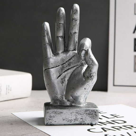Kiplyki Gesture Finger Model Home Decoration Bar Model Room Desktop Decoration Resin Craft Gift Luxury