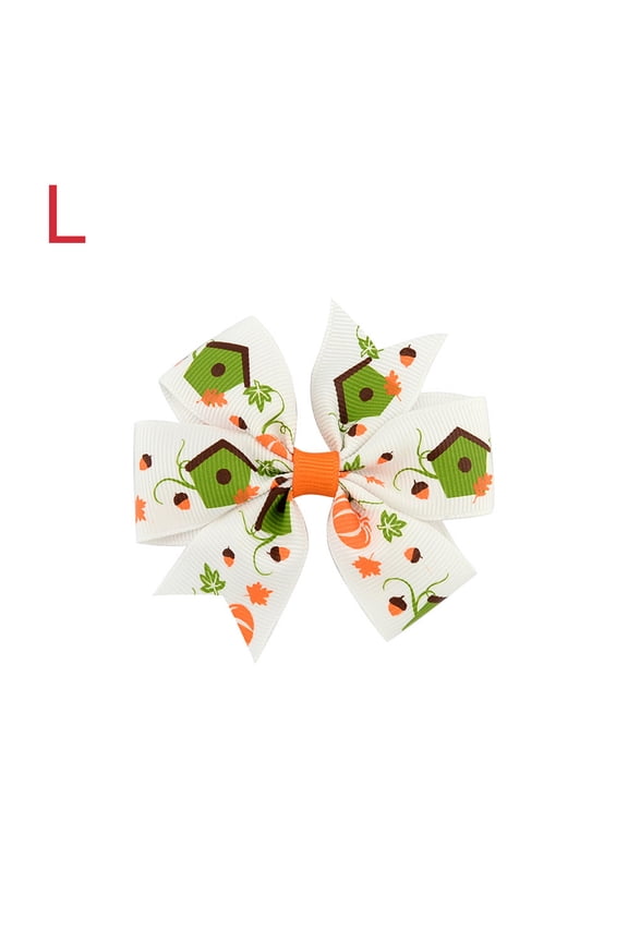 Kiplyki Halloween Children's Hairpin Kids Print Girls Cute Bow Hair Accessories