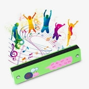Kiplyki Harmonica Musical Instrument Wooden Cartoon Printing Double Rows 16 Holes For Kids Children Music Lover