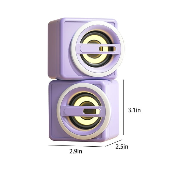 Kiplyki High-value Desktop Mini Stereo Desktop Laptop USB Subwoofer HIFI Sound Quality, With Breathing Two Sets