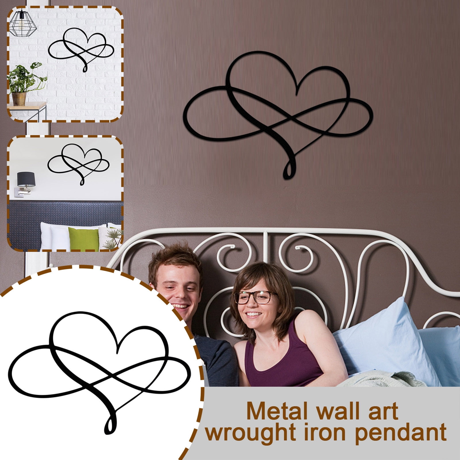 Kiplyki Infinity Heart Steel Wall Decor Metal Wall Art Infinity Heart Metal Wall Art