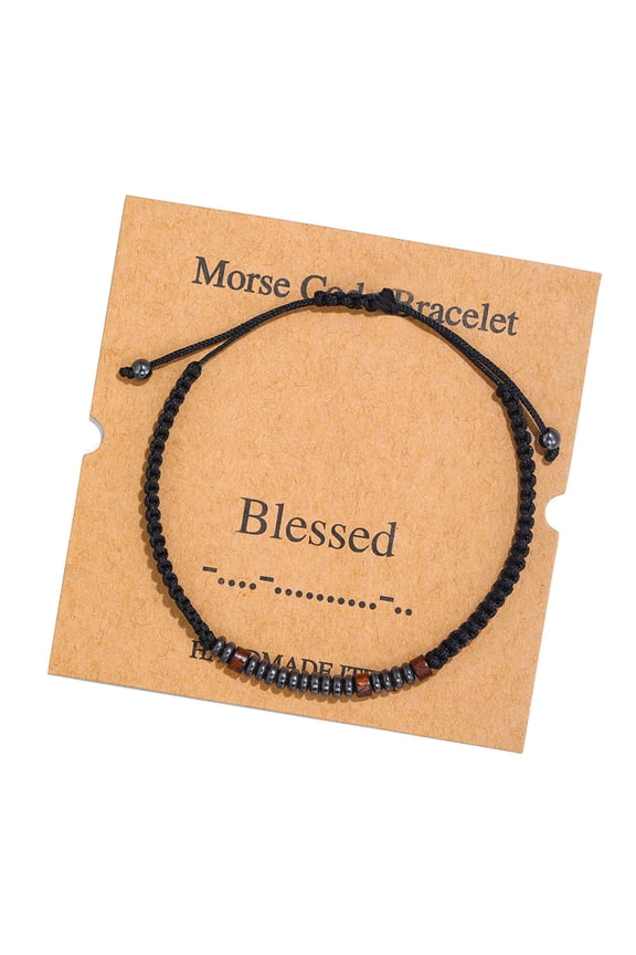 Inspirational Code Bracelets Message Funny Jewelry With Wood Beads For Birthday Gifts