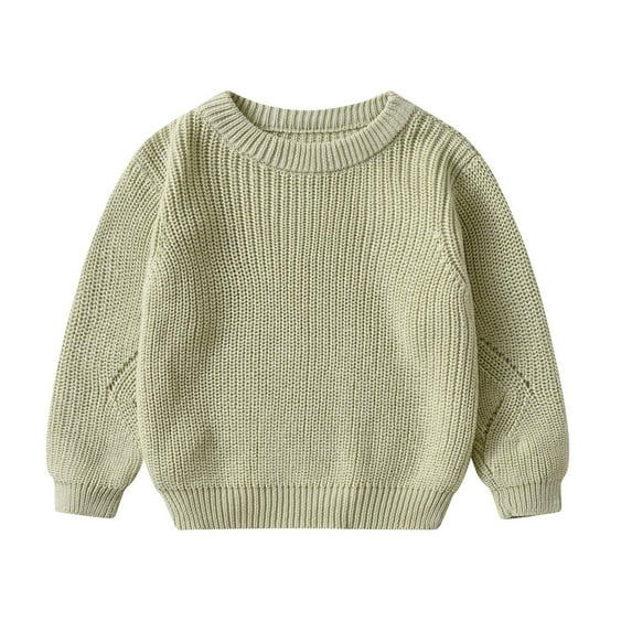 Kiplyki Kid's Fall Sweatshirt Clearance Baby Girl Boy Oversized Knit Sweater Crewneck Pullover Solid Warm Long Sleeve Tops Blouse