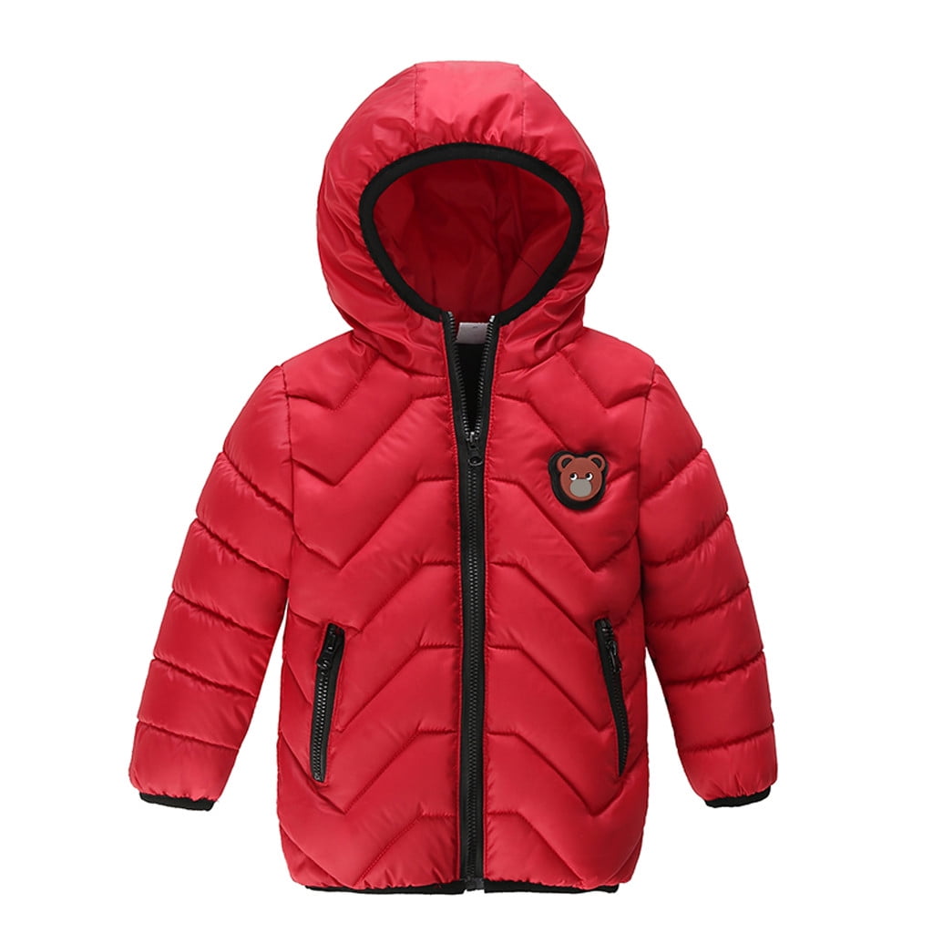 Kiplyki Kids Winter Coats Discount Boys Girls Baby Solid Winter Hooded Down Jacket Outwear