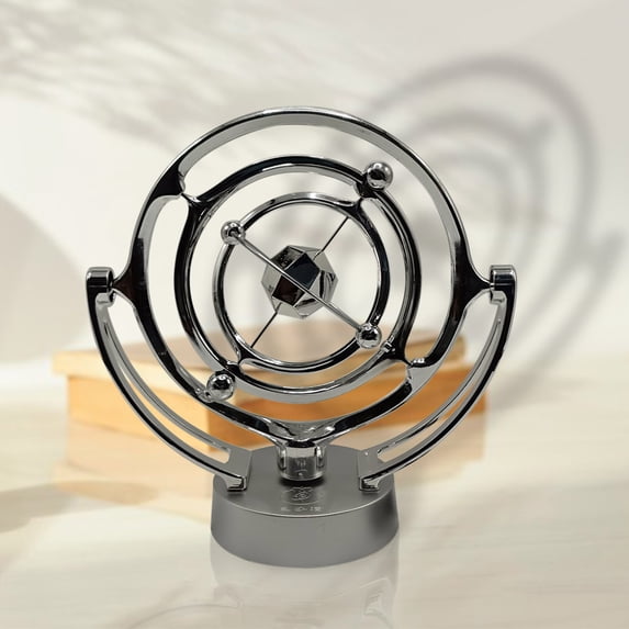 Kiplyki Kinetic Perpetual Motion Galaxy, Outer Space Gadget That Flips and Rotates in Continuous Motion, Battery Operated Desktop Gizmo