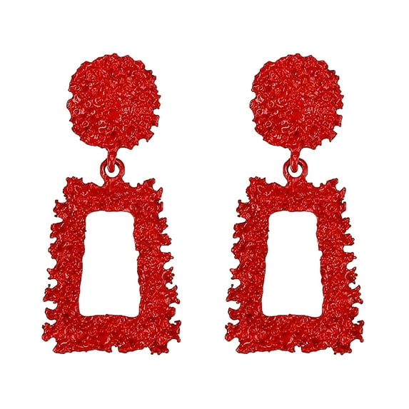 Kiplyki Ladies Fashion Hollow Geometric Trapezoidal Alloy Earrings Earrings