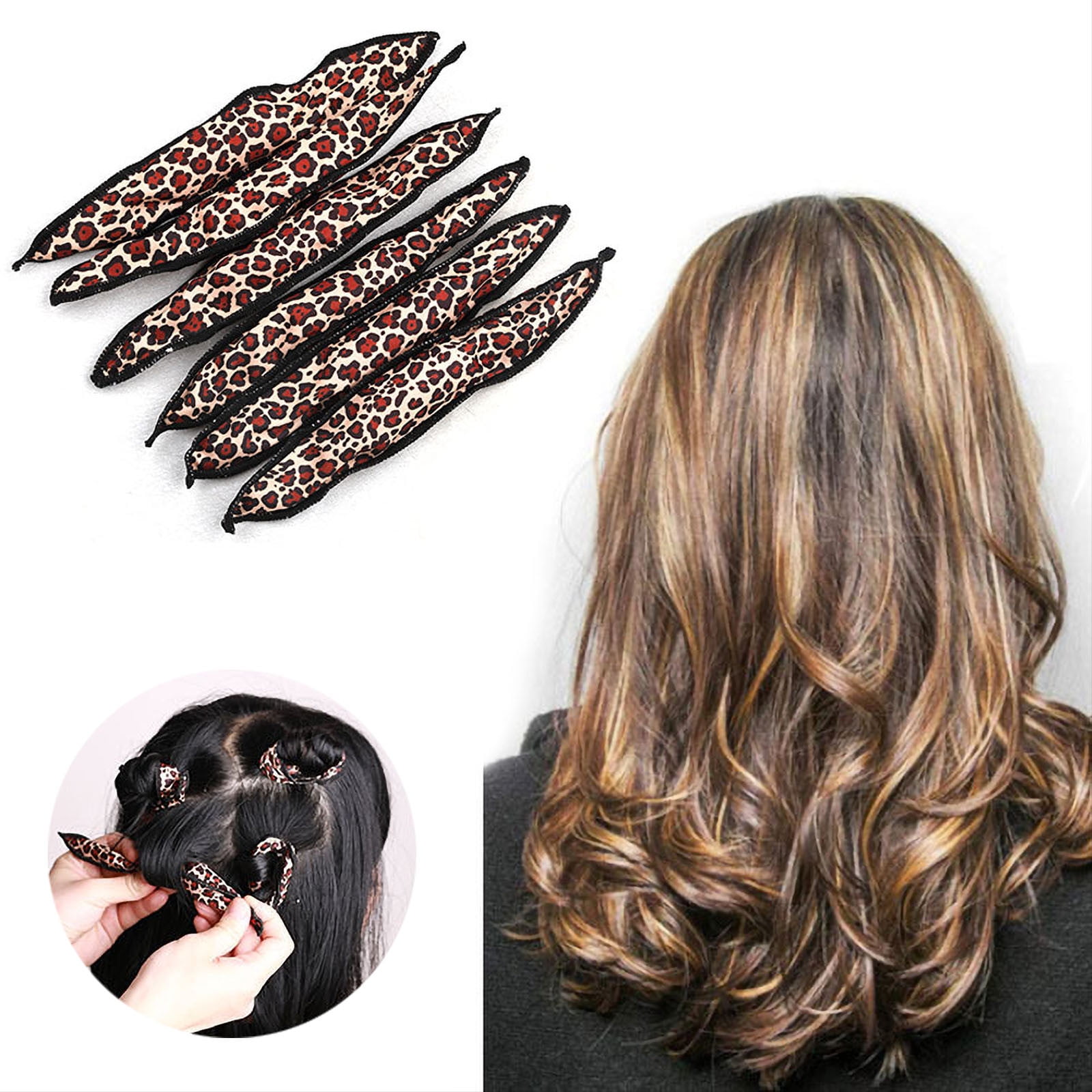 Kiplyki Leopard Print Hair Curls Sponge Curls Hair Curlers Creative ...