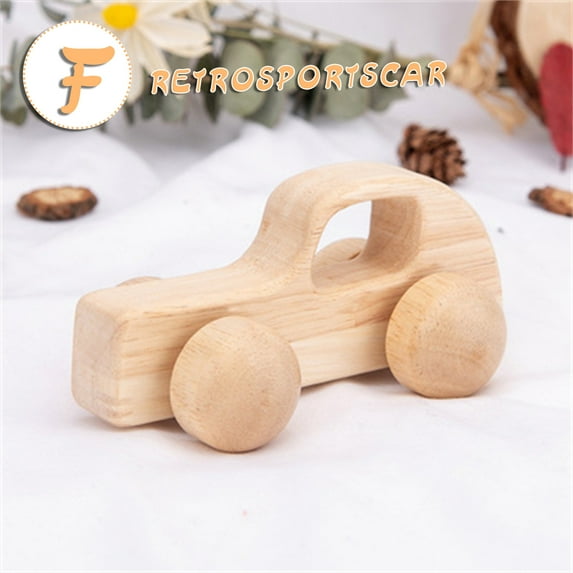 Kiplyki Let's Make Wooden Car Toys Wood Rattle Toy Cars Handmade Wood Eco Toy Car