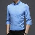 thumbnail image 1 of Kiplyki Men Casual Ice Silk Long Sleeve Bamboo Fiber Wrinkle Non-iron Shirt Blouse, 1 of 6